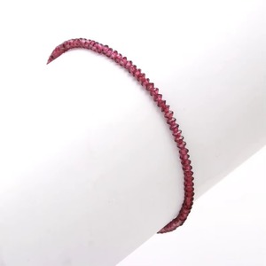 Natural Red <b>Garnet</b> Button Shape Faceted Gemstone <b>Bracelet</b> For Women Men 2MM 2.5MM Handmade Dainty Stone <b>Bracelet</b> Wholesale Bulk - Product Image 3
