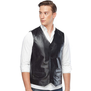 Gilets en cuir PU pour hommes, veste sans manches 100 % cuir véritable, gilets pour hommes – Produit fiable et très demandé - Product Image 6