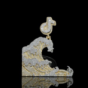 Colgante de Dragón de Moissanita Chapado en Oro de 18K de Lujo con Logo de TikTok, Colgante Temático de Animales, Colgante Hip Hop Iced Out para Hombre - Product Image 5