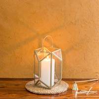 Portavelas Metálico en Forma de Estrella Dorada para Decoración Navideña, Resistente al Calor