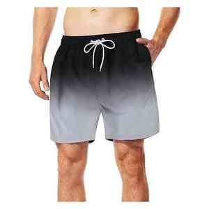 Shorts de plage pour hommes de qualité supérieure, décontractés, à cordon de serrage, taille mi-haute, en toile tricotée unie, séchage rapide, légers - Product Image 4