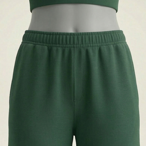 Ensemble 2 pièces personnalisé pour femme, haut court à col montant et pantalon long, tenue de sport décontractée, grande taille, hiver, 100% coton, polaire uni - Product Image 6