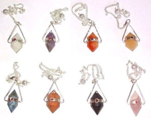 Healing Gemstone Dalmation 6 Faceted Pendulums - Product Image 2