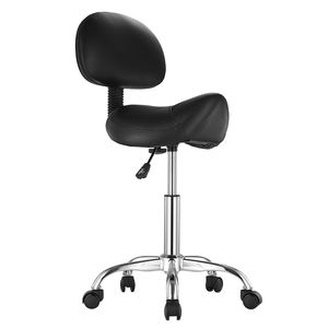 Sgabello Ergonomico con Capacità di Carico 450 LBS, Altezza Regolabile, Supporto per la Schiena, Ruote, Pelle PU Ispessita - per Arredamento da Salone - Product Image 1