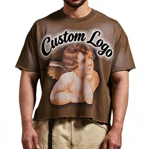 เสื้อยืดโอเวอร์ไซส์ขายส่ง ผู้ชาย สตรีทแวร์แบบกำหนดเอง ยูนิเซ็กซ์ ทรงไหล่ตก ผ้าฝ้าย 100% 300 กรัม - Product Image 1