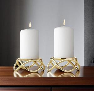 Golden Sunflower Candle Stand With Three <b>Tealight</b> <b>Holders</b> Brass Home Decoration Fancy Shape Durable - Product Image 2