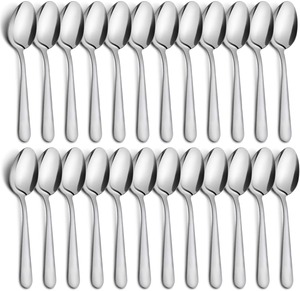 <b>24</b>-<b>Piece</b> Bulk Stainless Steel <b>Dinner</b> Spoon <b>Set</b> Modern Design Mirror Polished Dishwasher Safe Home Restaurant Parties MORADABAD - Product Image 1