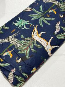 100% Cotton Combed Medium <b>Weight</b> 100GSM Plain Breathable Nonwoven Jungle Print African <b>Fabric</b> for Garments & Fashion Accessories - Product Image 2