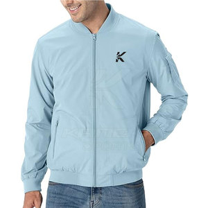 Men's Winter Casual Stand Collar Bomber Jacket <b>Covered</b> <b>Button</b> Regular Standard Thickness Stylish Hot Selling Front Logo - Product Image 1