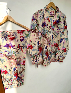 Ensemble de pyjama coordonné Naaz Textile pour femme, imprimé rayures tigre, décontracté d'été, vêtements de détente et de sommeil doux et respirants en coton longueur genou - Product Image 2