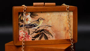 Luxe Vintage Enveloppe Motif En Bois Embrayage Mariages Fêtes À La Mode Sac À Main Bourse De Mariée Embrayage Commandes En Gros Disponibles - Product Image 5