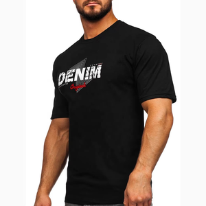 T-shirt blanc à manches courtes pour homme, col rond, coupe classique, jersey de coton, logo imprimé Denim Originals, style décontracté - Product Image 2