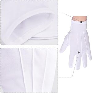 100/40 Pares de Guantes Blancos al por Mayor para Uniformes Formales, Desfiles, Disfraces, para Mujeres y Hombres, Joyería, Guardias, Servidores - Product Image 5