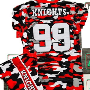 Fútbol americano Jersey bordado de talla grande transpirable estirable sublimación pantalones cortos Pakistán hecho fotos reales fábrica - Product Image 1