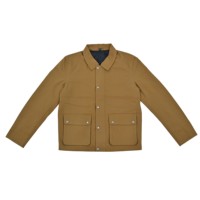 Veste de travail en toile de coton 100% lourde personnalisée pour homme, style vintage, col rabattu, boutons-pression, veste cargo utilitaire