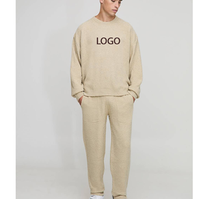 ชุดออกกำลังกายแขนยาวเอวยางยืด คอกลม กางเกงวิ่งออกกำลังกายแบบสั่งทำพิเศษ ODM OEM พิมพ์ลาย 3 มิติ ระบายเหงื่อเร็วสำหรับผู้ชาย - Product Image 3