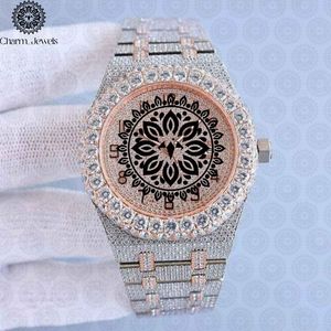 นาฬิกาข้อมือผู้ชาย Charm Jewels หรูหรา ตัวเรือนสแตนเลสสตีล สีโรสโกลด์ หน้าปัดประดับเพชร ขนาด 40 มม. ระบบอนาล็อก กลไกจักรกล ตัวเรือนทรงเหลี่ยม รุ่น 10 - Product Image 1