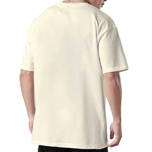 Camiseta Oversize Lisa para Hombre, de Algodón, Hombros Caídos, Corte Holgado, Cuello Redondo, Estilo Urbano, OEM - Product Image 5