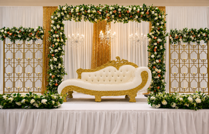 Compre Paneles de Pared de Metal Dorados Hechos a Medida para Escenarios, Pantallas Metálicas de Alta Gama para Bodas, Muebles Premium para Decoración de Bodas - Product Image 6