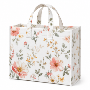 Custom Printed Logo Polyester Nonwoven Felt Tote <b>Bag</b> Open Top Hand Length Handle Solid Color <b>Medium</b> <b>Size</b> Daily Gift Promotional - Product Image 1