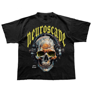 เสื้อยืดครอปสตรีทแวร์ฤดูร้อนขายส่ง ทรงไหล่ตก พิมพ์ลายดิจิทัล ผ้าฝ้าย 100% รับผลิตแบบ OEM คอกลม ผ้าฝ้าย 100% - Product Image 4