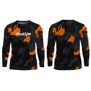 เสื้อยืดแขนยาวสำหรับฤดูใบไม้ผลิและฤดูใบไม้ร่วง แบบยูนิเซ็กซ์ คอกลม ป้องกันรังสียูวี 50+ ระบายอากาศได้ดี แห้งเร็ว เหมาะสำหรับเล่นกีฬาและสวมใส่ลำลอง ผลิตจากโพลีเอสเตอร์ 100% - Product Image 1