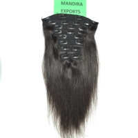 Ekstensi Rambut Manusia India Remy Alami Tanpa Proses, Lurus, Kutikula Tertata Rapi, Kualitas Tinggi, Warna Hitam, 100g