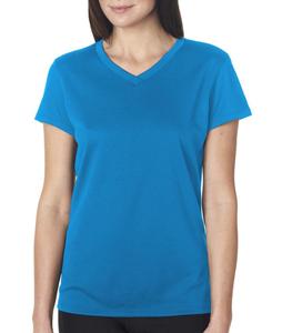 Nouveau T-shirt décontracté d'été pour femme, col en V, respirant, 100 % coton, anti-boulochage, manches courtes, coupe ajustée, élastique, couleur unie - Product Image 2