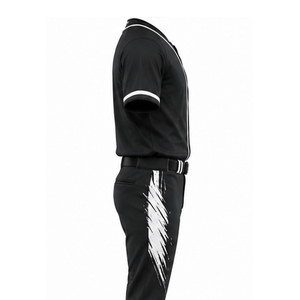 Uniforme de baseball tendance en polyester, tissu antibactérien, nom d'équipe personnalisé, séchage rapide, coupe ajustée pour adultes unisexes - Entraînement toutes saisons - Product Image 4