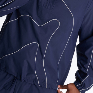 <b>Y2K</b> Trendy Reflective Piping Windbreaker Unisex Half Zip Jacket Jogger Pants Custom Logo ODM Lightweight Waterproof <b>Tracksuit</b> - Product Image 2