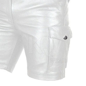 Designer Inspired Casual Mid Waist <b>Leather</b> <b>Shorts</b> for Men with Modern Cut and Smooth Exterior Finish - Product Image 5