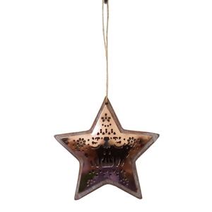 Ornamento colgante de Ángel de hierro, decoración navideña de tamaño pequeño, acabado recubierto de polvo de melocotón mate - Product Image 3