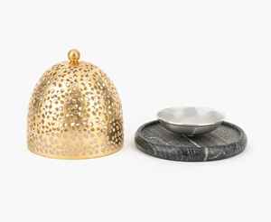 Brûleur d'encens Bakhoor moderne en métal et bois pour la maison, cadeau festif Ramadan Aïd, Mabkhara Mubkhar arabe poli moderne pour table - Product Image 4