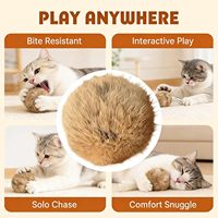 Balles pour chats, jouets pour chats, balles en peluche douce style fourrure de lapin pour chats d'intérieur, balles de poursuite pour chatons, balles en fourrure, balles pompons