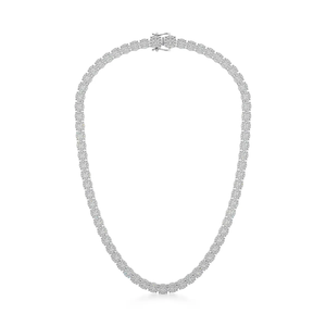 Halo Diamond Tennis <b>Necklace</b> 15.43CT Lab Grown 14K Gold IGI Certified Luxury Link <b>Necklace</b> Wedding Anniversary Gift Jewelry - Product Image 1