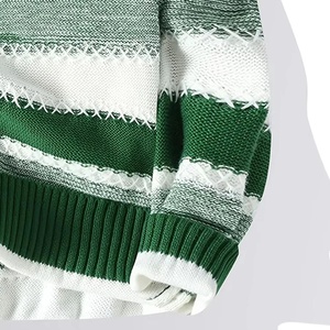 Pull-over en tricot uni vert pour homme, anti-rétrécissement, séchage rapide, manches longues, vêtements d'hiver 2027 - Product Image 3