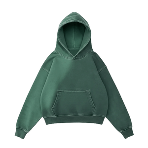 เสื้อฮู้ดดี้ผู้ชายคุณภาพสูง ผ้าฝ้ายฟลีซหนานุ่ม สีไล่ระดับ สไตล์วินเทจ ลุคซีดจาง แฟชั่นลำลอง กันลม - Product Image 3