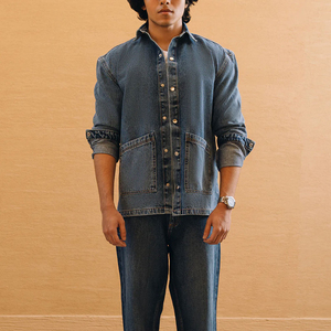 Camisa de Mezclilla Vintage para Hombre, 100% Algodón, Transpirable, con Texto Personalizado Impreso, de Alta Calidad, Estilo Casual de Verano, a Precio Económico - Product Image 2