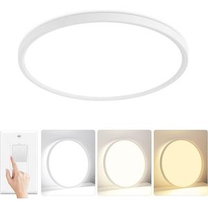 Plafoniera Moderna Bianca a 12 LED da 24W 2400LM Dimmerabile con Selezione Temperatura Colore 3000K/4000K/6500K - Product Image 1