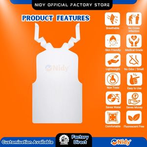 NIDY Secure Tie Disposable Waterproof PP Material Nonwoven <b>Apron</b> Shirt Square Knot Design Hygienic Personal Protection Skin Care - Product Image 4