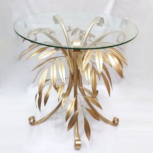 Nordic Luxury Furniture Tempered Glass Center <b>Table</b> Modern Villa <b>Iron</b> Designer Round Metal Art Glass Center <b>Table</b> - Product Image 1