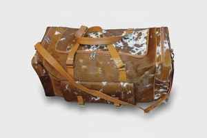 Bolsa de Viaje de Piel de Vacuno Personalizada con Cierre, Bolsa de Lona Grande para Pasar la Noche, LHODB-0125 - Product Image 3