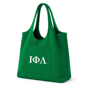 Iota Phi Lambda Sorority Women's Canvas Open Handbag with Greek Letters IPL Custom Logo Design Laptop <b>Storage</b> Women's Tote Bag - Product Image 2