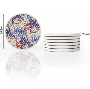 Resin Round <b>Coaster</b> Set Blue Mediterranean Design Non Slip <b>Table</b> Mats 300 Mm Diameter - Product Image 2