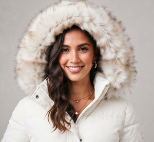 Veste longue matelassée pour femme avec capuche en fourrure, manteau d'hiver épais coupe-vent à manches longues et fermeture éclair, doudoune longue - Product Image 3