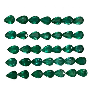 Fine Quality Zambian Emerald Natural Untreated Calibrated Pear Shape <b>7</b>/5mm Jewelry Production Natural Gemstone Material - Product Image 1