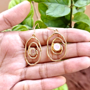 Women's Brass 18K Gold Plated High Quality 40mm Drop <b>Dangle</b> <b>Earring</b> Multicolor Faceted Gemstone Jewelry Hook Closure Bezel - Product Image 3