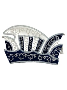 Sombrero de Carnaval con Pedrería Blanca Bordada, Diseño de Moda, Decorativo, Estilo Príncipe, para Festivales - Product Image 4