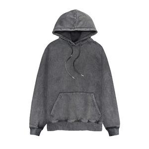 Sweat-shirts à capuche délavés en coton, coupe oversize, style streetwear décontracté, vente en gros à prix abordable, directement de l'usine - Product Image 1