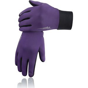 Gants de ski violets à doigts complets, isolés thermiquement, en néoprène, pour l'hiver, unisexes, à enfiler - Product Image 1